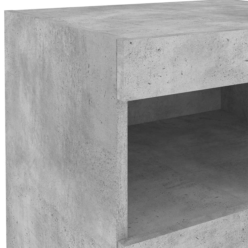 vidaXL Κομοδίνο με Φώτα LED Γκρι Σκυροδέματος 50x40x45 εκ.