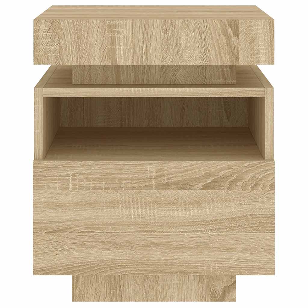 vidaXL Κομοδίνο με Φώτα LED Sonoma Δρυς 40 x 39 x 48,5 εκ.