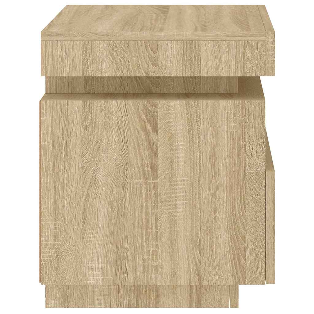 vidaXL Κομοδίνο με Φώτα LED Sonoma Δρυς 40 x 39 x 48,5 εκ.