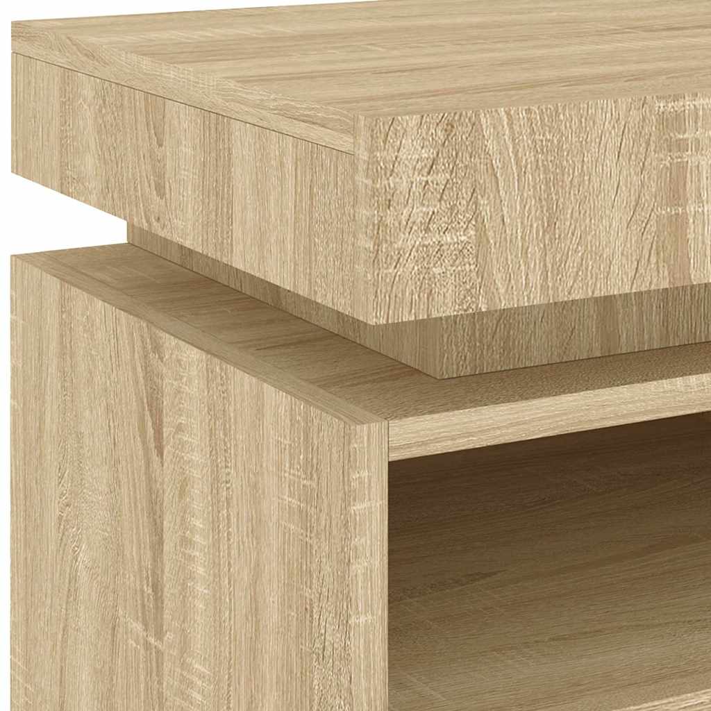 vidaXL Κομοδίνο με Φώτα LED Sonoma Δρυς 40 x 39 x 48,5 εκ.