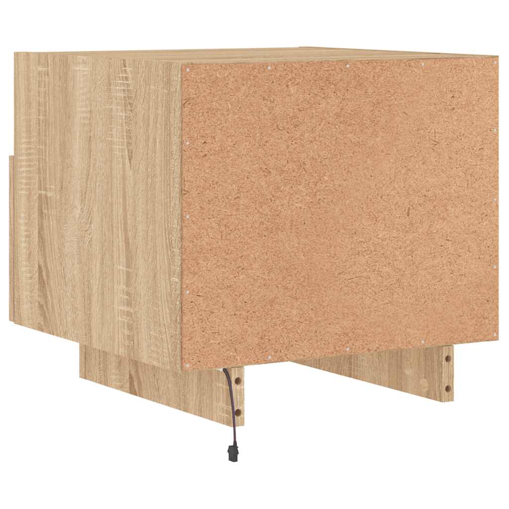 vidaXL Κομοδίνο με Φώτα LED Sonoma Δρυς 40 x 39 x 37 εκ.