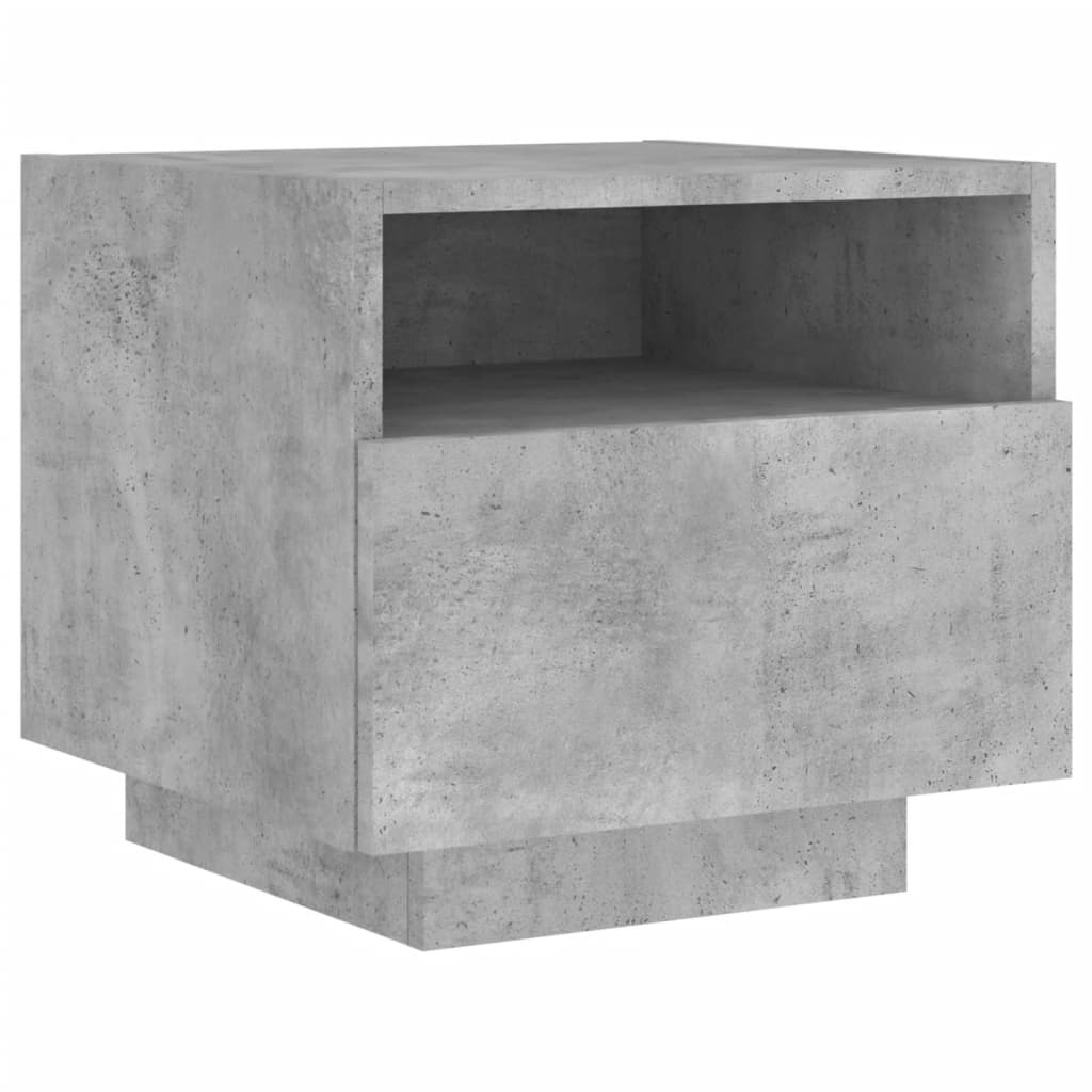 vidaXL Κομοδίνο με Φώτα LED Γκρι Σκυροδέματος 40 x 39 x 37 εκ.