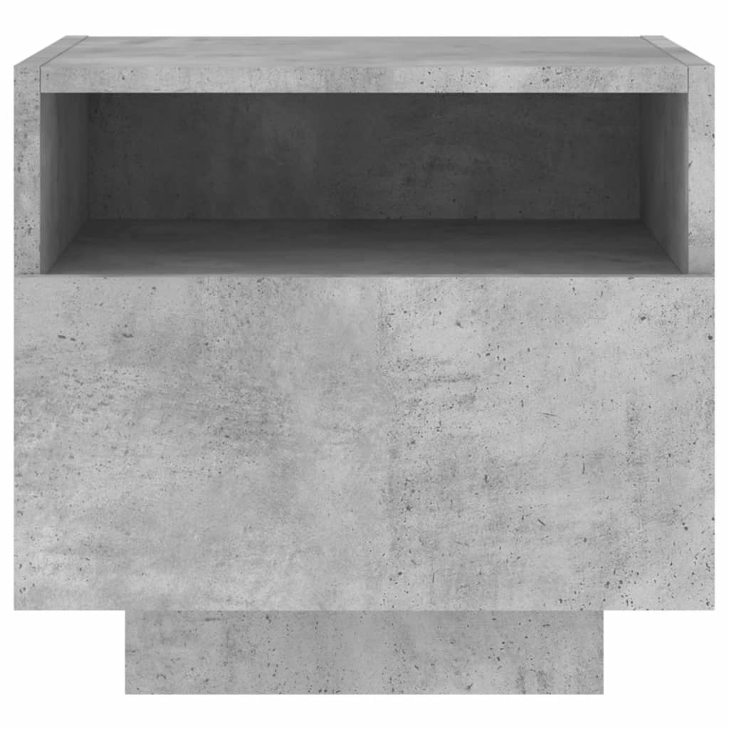 vidaXL Κομοδίνο με Φώτα LED Γκρι Σκυροδέματος 40 x 39 x 37 εκ.