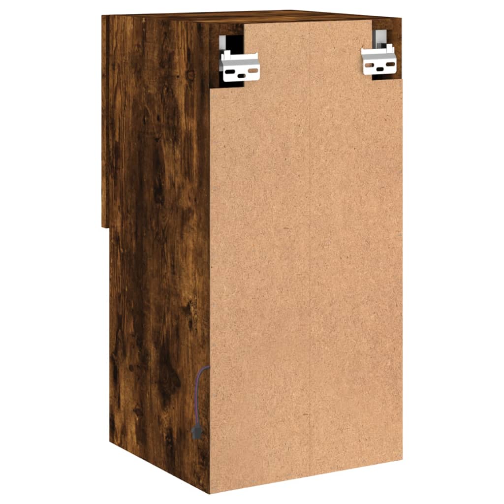 vidaXL Έπιπλα Τηλεόρασης με LED 2 τεμ. Καπνιστή Δρυς 30,5x30x60 εκ.