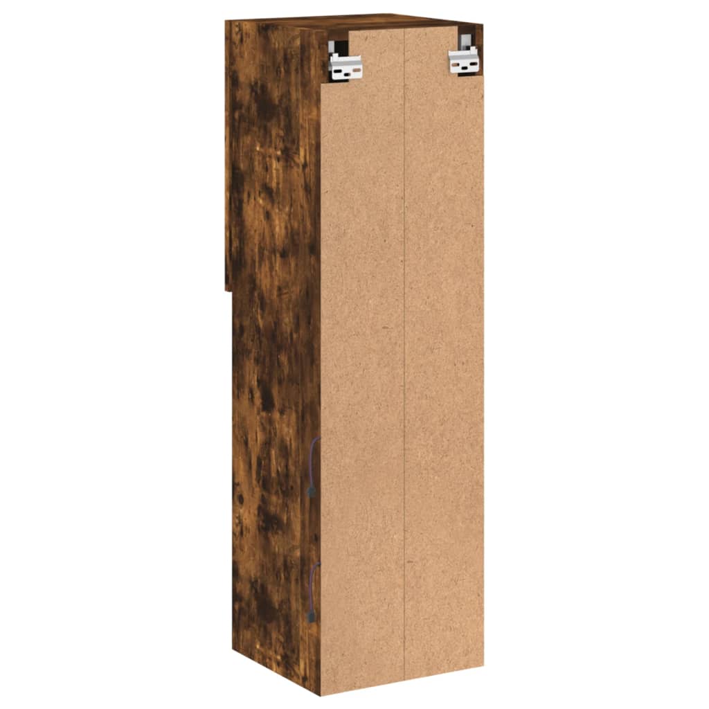 vidaXL Έπιπλα Τηλεόρασης με LED 2 τεμ. Καπνιστή Δρυς 30,5x30x102 εκ.