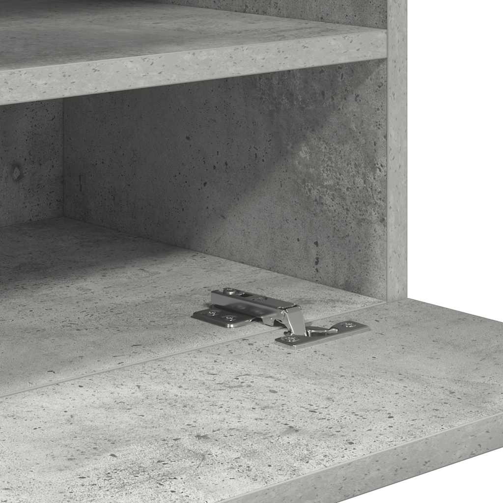 vidaXL Κρεμαστά ντουλάπια με φώτα LED για τηλεόραση 2 Τεμ Γκρι Σκυροδέματος 40x30x60,5 εκ.
