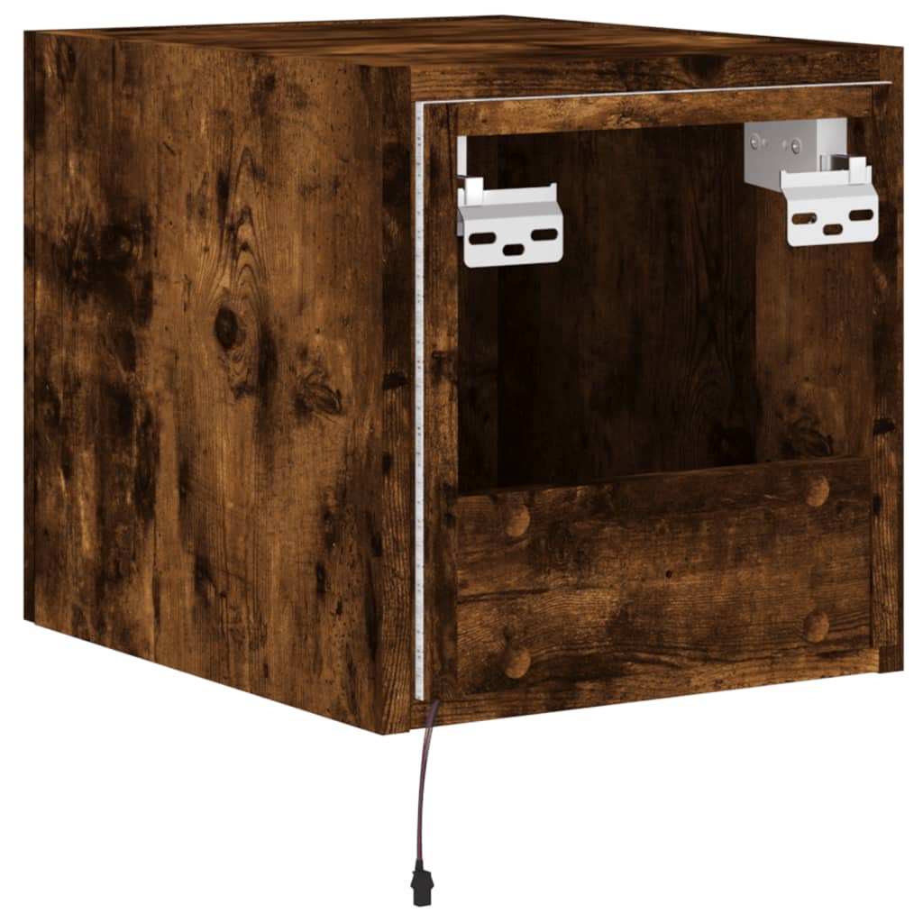 vidaXL Έπιπλο Τοίχου Τηλεόρασης με LED Καπνιστή Δρυς 30,5x35x30 εκ.