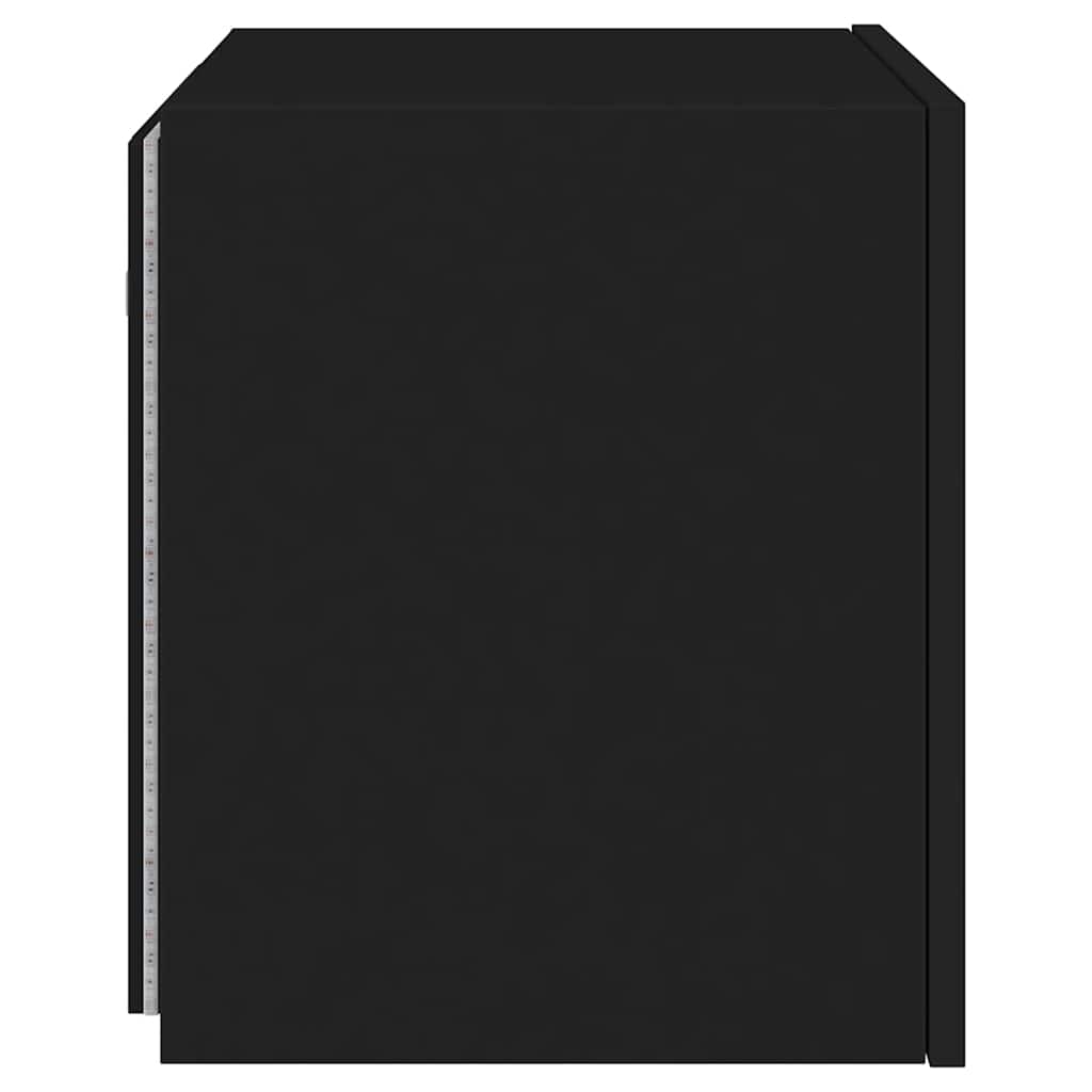 vidaXL Έπιπλο Τοίχου Τηλεόρασης με LED Μαύρο 40,5x35x40 εκ.