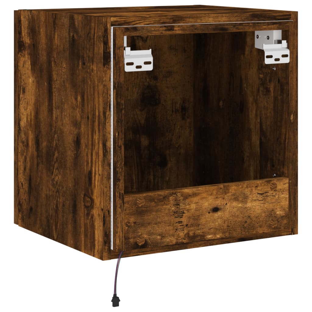 vidaXL Έπιπλο Τοίχου Τηλεόρασης με LED Καπνιστή Δρυς 40,5x35x40 εκ.