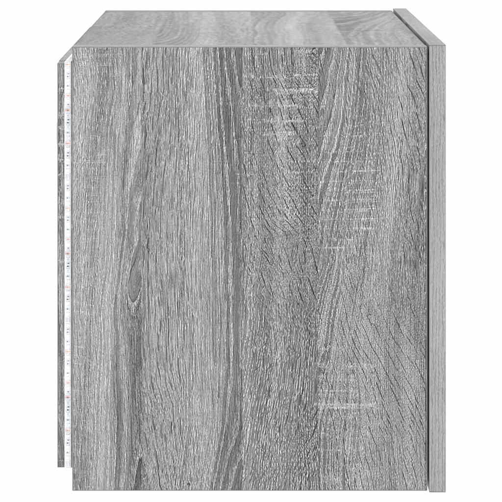 vidaXL Έπιπλα Τοίχου Τηλ. με LED 2 Τεμ. Γκρι Sonoma 40,5x35x40 εκ.