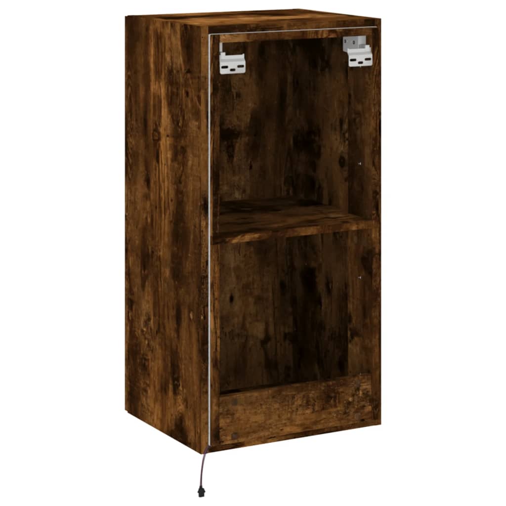 vidaXL Έπιπλο Τοίχου Τηλεόρασης με LED Καπνιστή Δρυς 40,5x35x80 εκ.