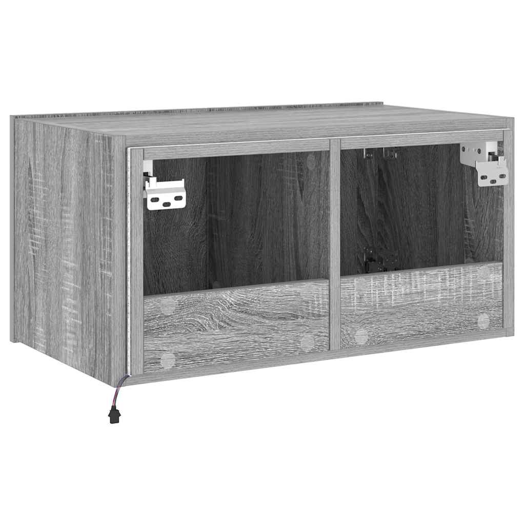 vidaXL Έπιπλο Τοίχου Τηλεόρασης με LED Γκρι Sonoma 60x35x31 εκ.