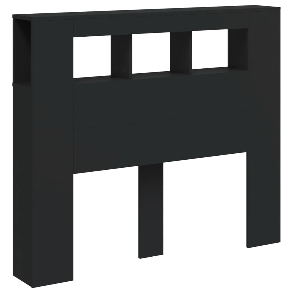 vidaXL Κεφαλάρι Κρεβατιού με LED Μαύρο 120x18,5x103,5 εκ Επεξεργ. Ξύλο