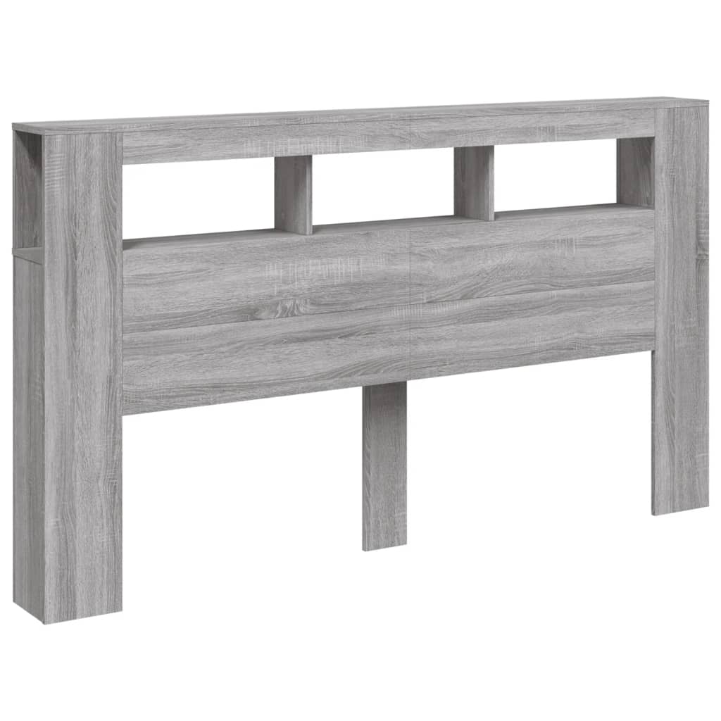 vidaXL Κεφαλάρι Κρεβατιού με LED Γκρι Sonoma 180x18,5x103,5 εκ