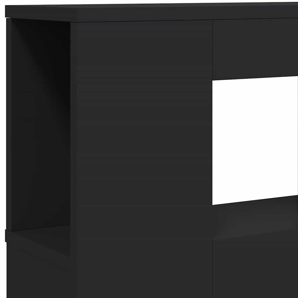 vidaXL Κεφαλάρι Κρεβατιού με LED Μαύρο 200x18,5x103,5 εκ Επεξεργ. Ξύλο