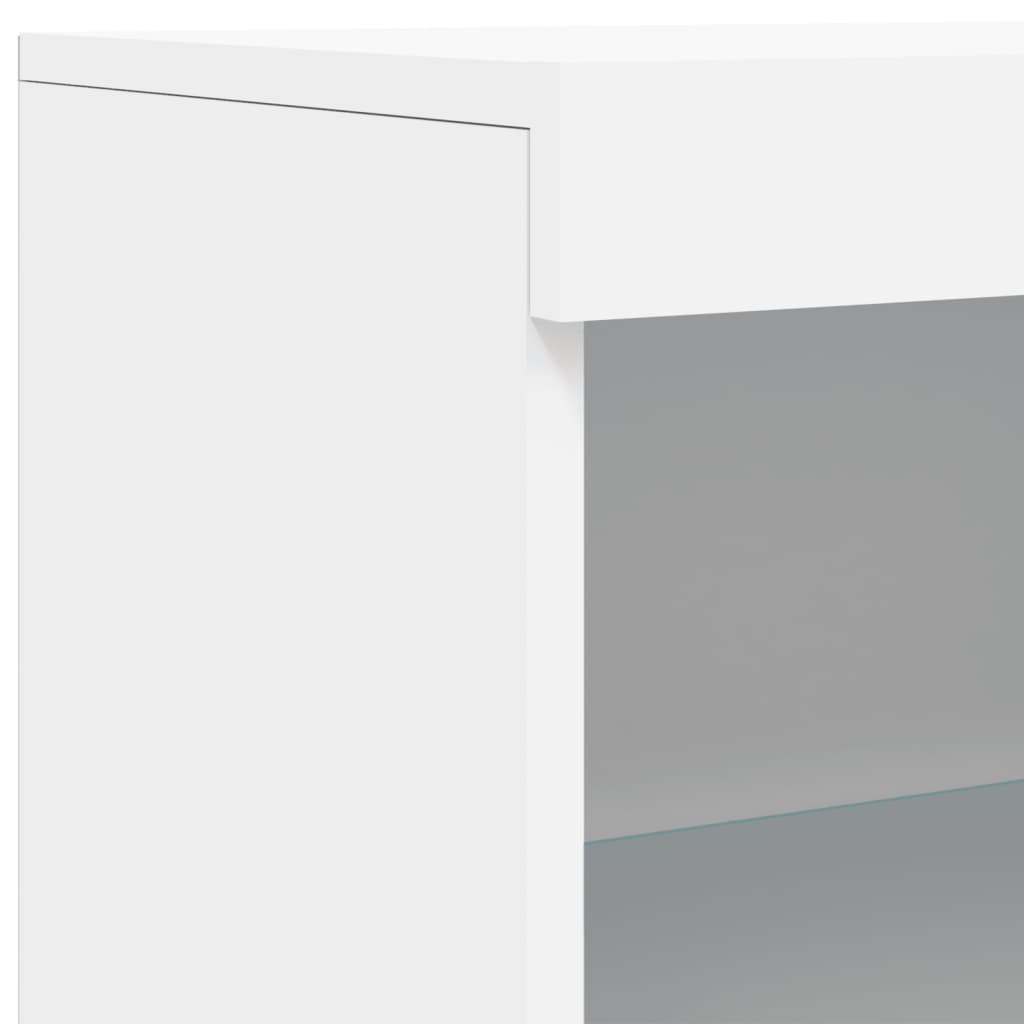 vidaXL Μπουφέδες με Φώτα LED 3 τεμ. Λευκοί από Επεξεργασμένο Ξύλο