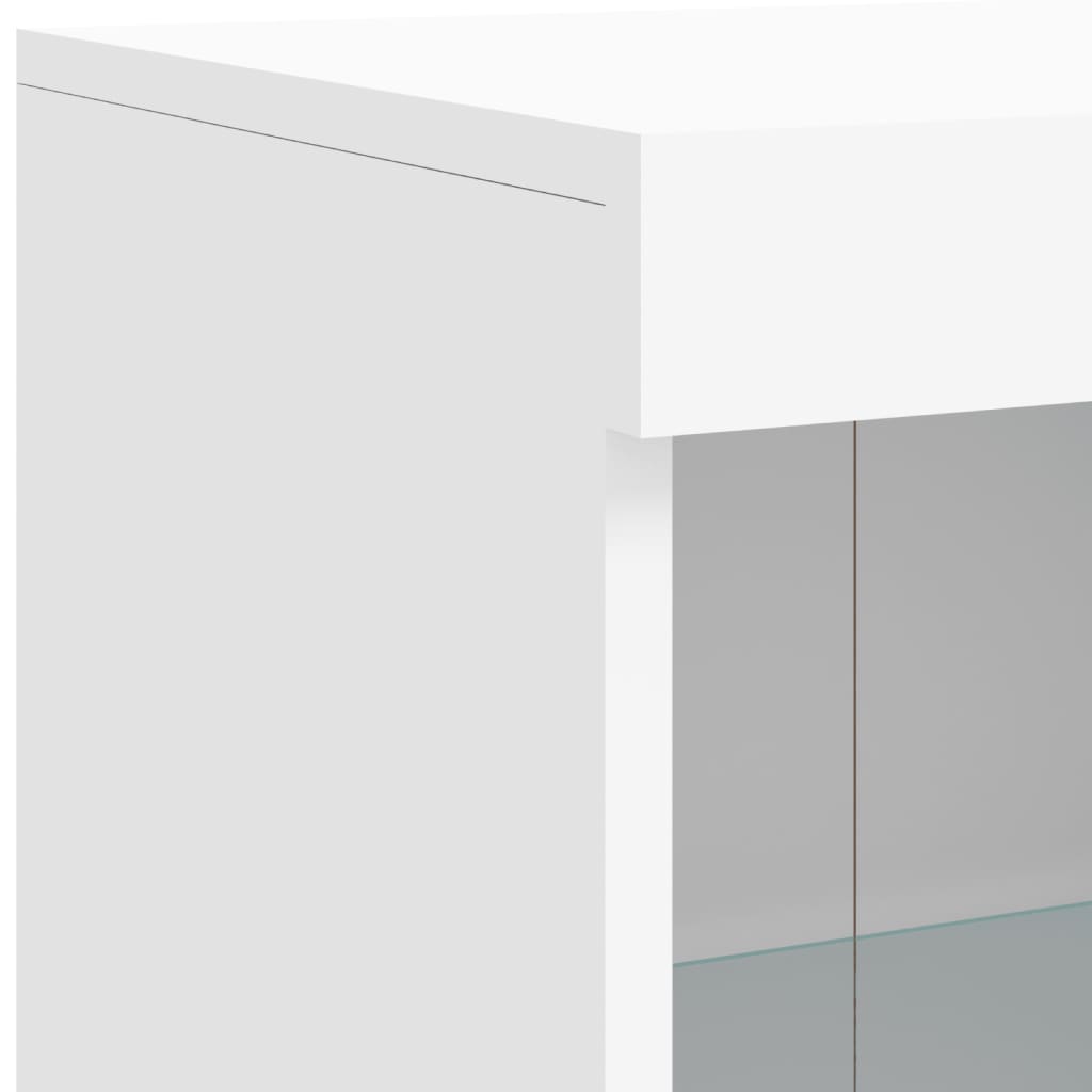 vidaXL Μπουφές με Φώτα LED Λευκός 202 x 37 x 100 εκ.