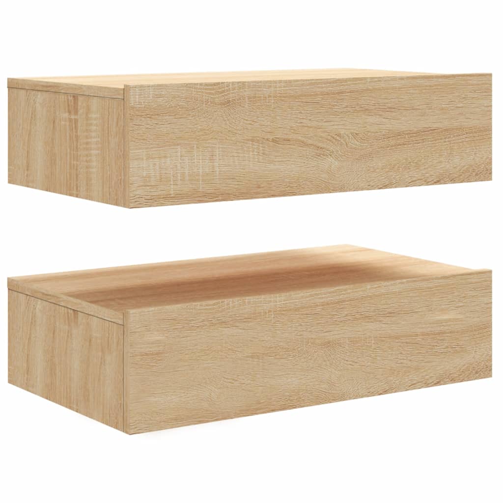 vidaXL Έπιπλα Τηλεόρασης με LED 2 τεμ. Sonoma Δρυς 60x35x15,5 εκ.