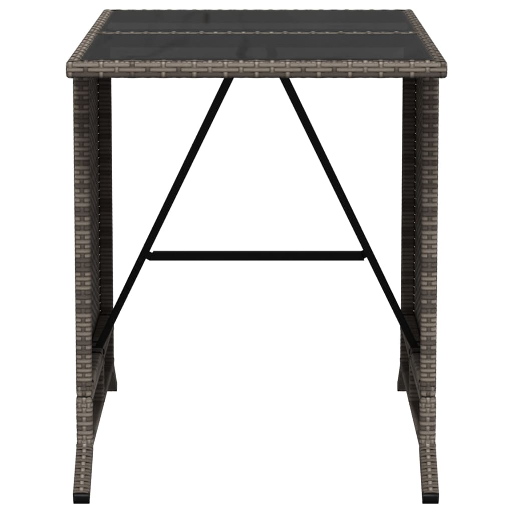 vidaXL Σετ Επίπλων Bistro 3 τεμ Γκρι Συνθετικό Ρατάν με Μαξιλάρια