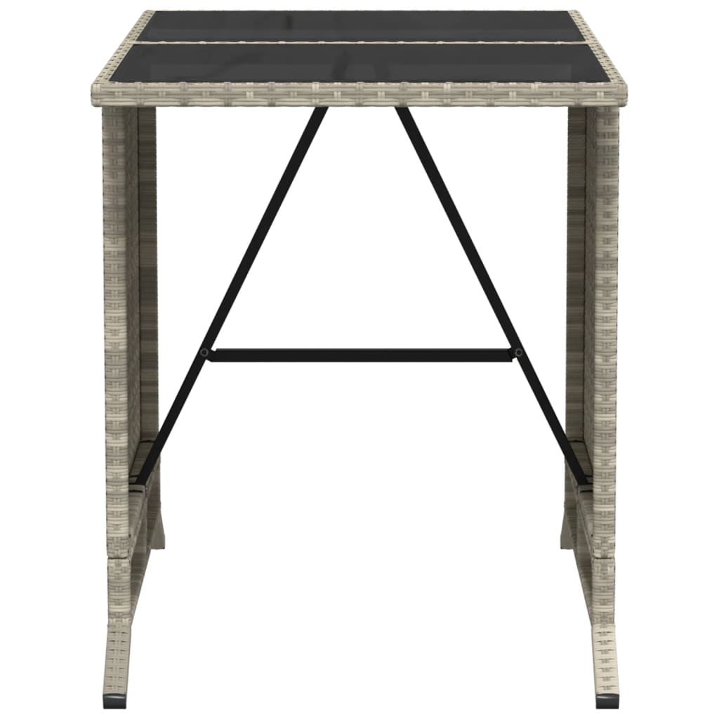 vidaXL Σετ Επίπλων Bistro 3 τεμ. Αν. Γκρι Συνθετικό Ρατάν με Μαξιλάρια