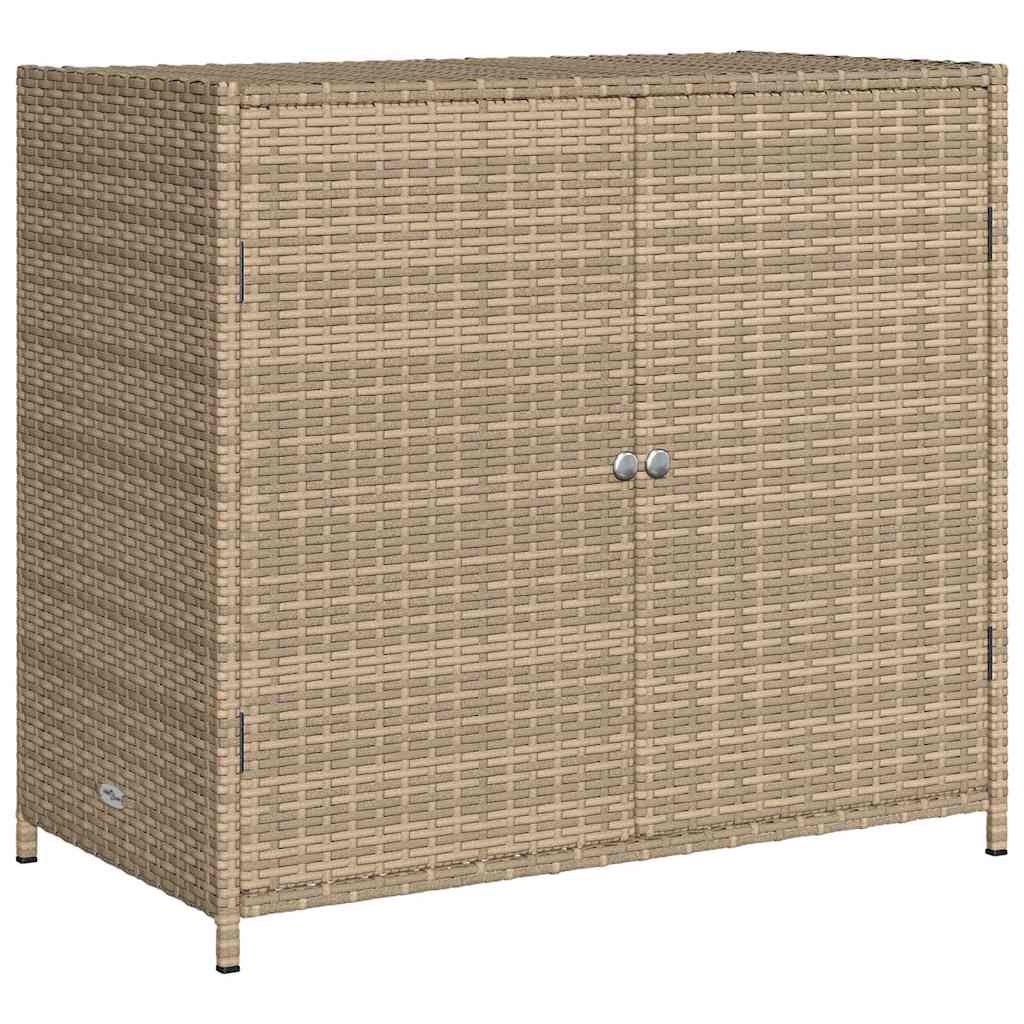 vidaXL Ντουλάπι Αποθήκευσης Κήπου Beige 83x45x76 εκ. Συνθετικό Ρατάν
