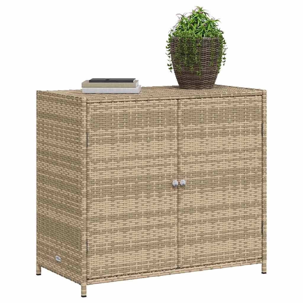 vidaXL Ντουλάπι Αποθήκευσης Κήπου Beige 83x45x76 εκ. Συνθετικό Ρατάν