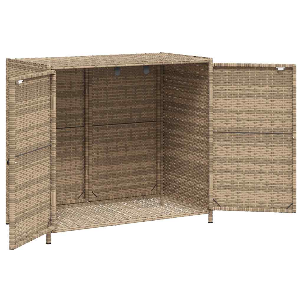 vidaXL Ντουλάπι Αποθήκευσης Κήπου Beige 83x45x76 εκ. Συνθετικό Ρατάν