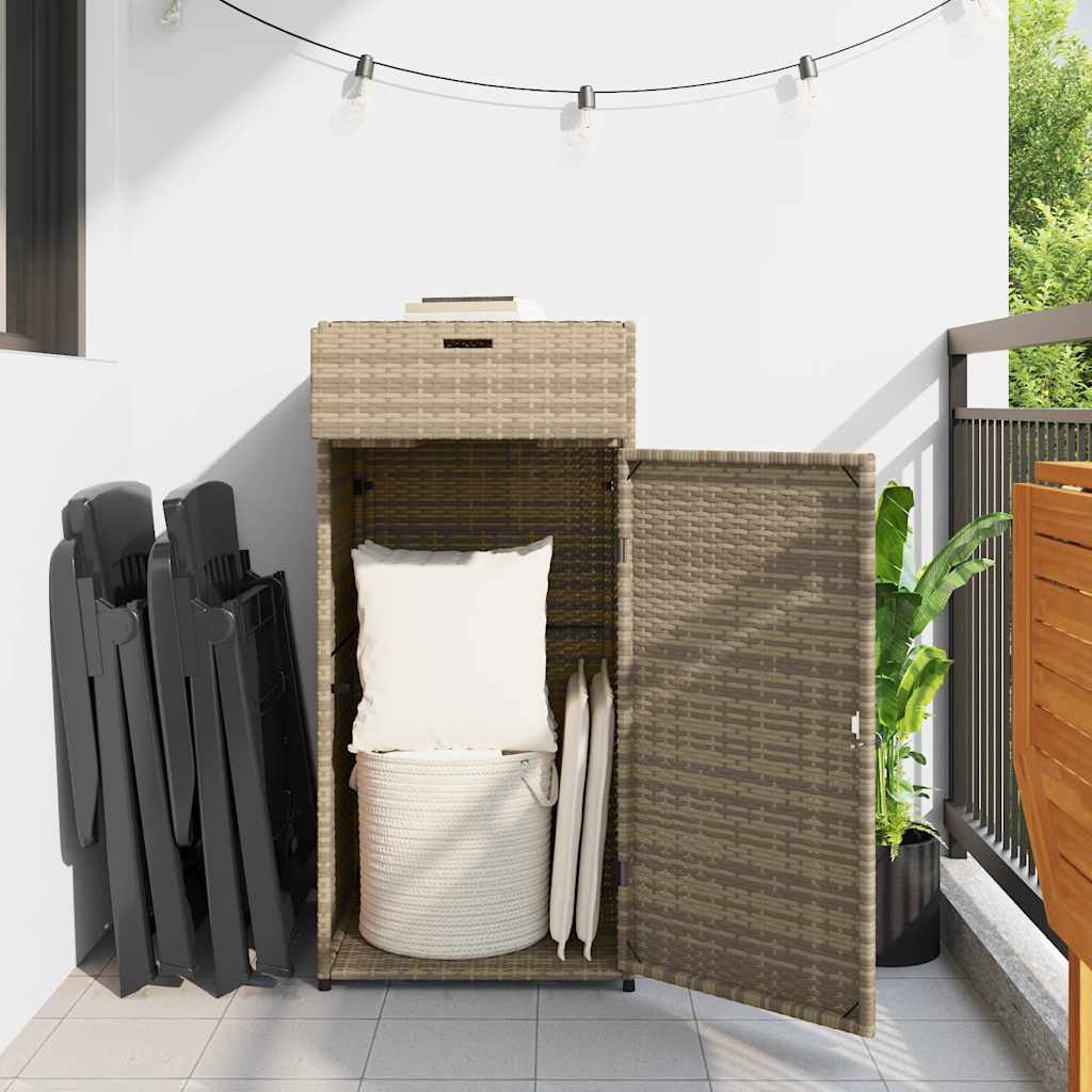 vidaXL Ντουλάπι Αποθήκευσης Κήπου Beige 55x55x111 εκ. Συνθετικό Ρατάν