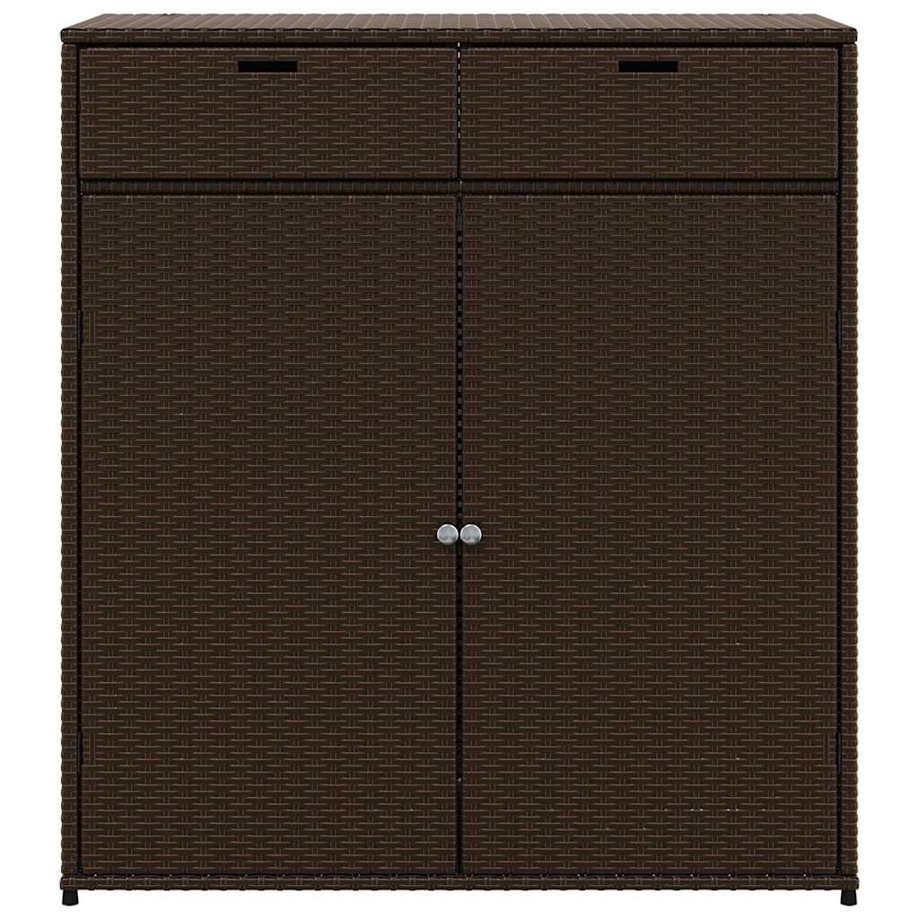 vidaXL Ντουλάπι Αποθήκευσης Κήπου Καφέ 105x55x113 εκ. Συνθετικό Ρατάν