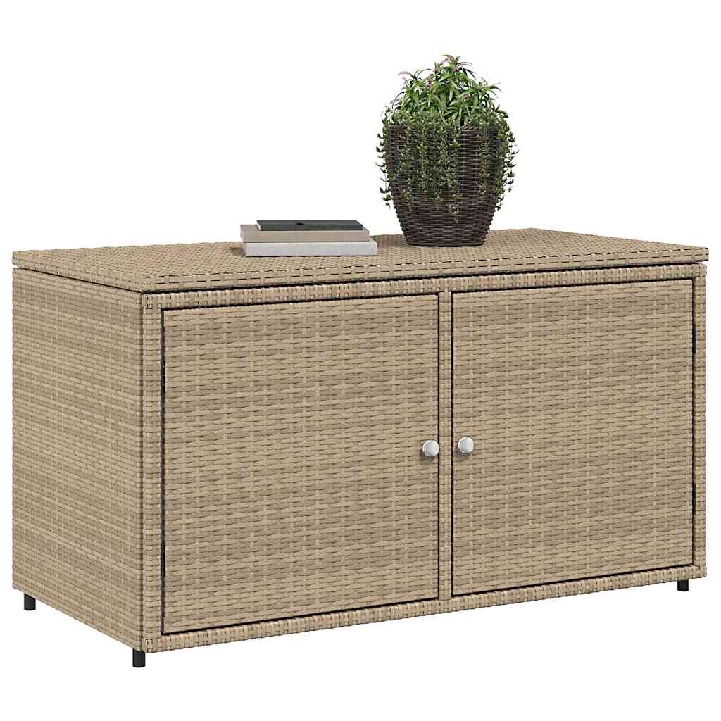 vidaXL Ντουλάπι Αποθήκευσης Κήπου Beige 110x55x60,5εκ. Συνθετικό Ρατάν