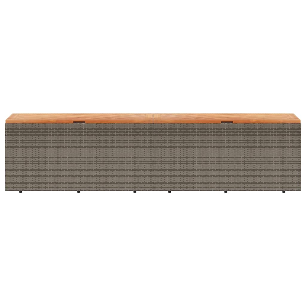 vidaXL Κουτί Αποθ. Κήπου Γκρι 220x50x54 εκ. Συνθ. Ρατάν/Μασίφ Ακακία