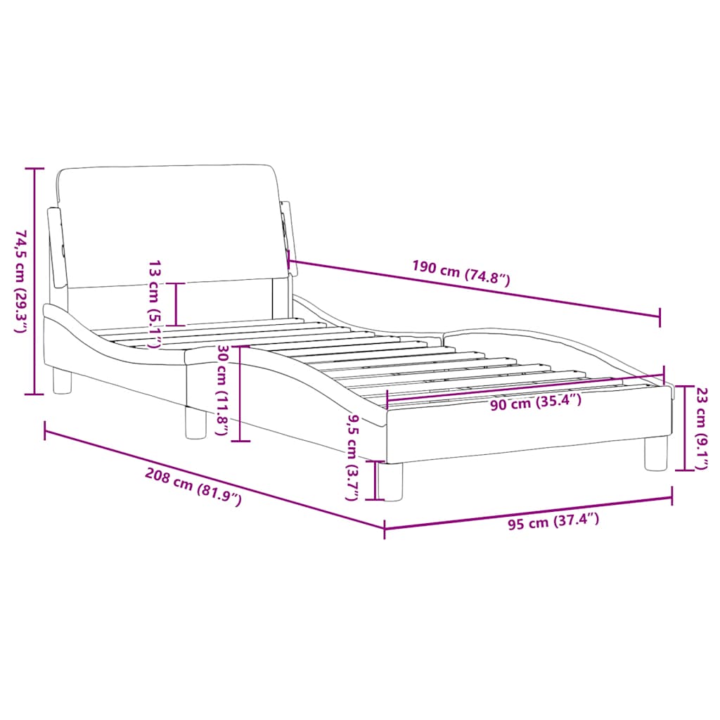vidaXL Σκελετός Κρεβατιού Dover Πράσινο 90x190 εκ. Βελούδινο