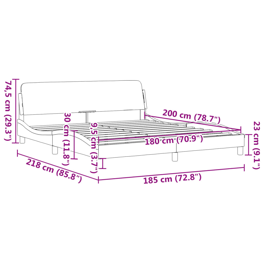 vidaXL Πλαίσιο Κρεβατιού με Κεφαλάρι Dover 180x200εκ Υφασμάτινο