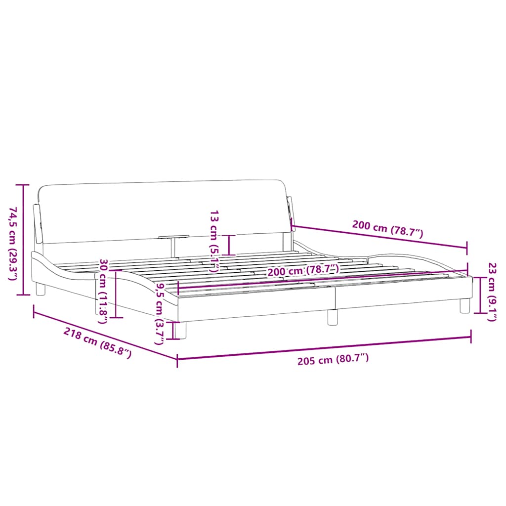 vidaXL Σκελετός Κρεβατιού Dover Κρεμ 200x200 εκ. Υφασμάτινο