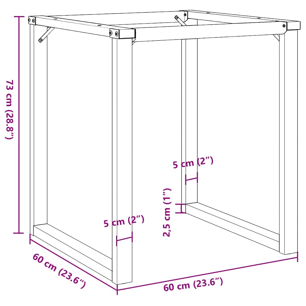 vidaXL Πόδια Τραπεζαρίας σε Σχήμα «Ο» 60x60x73 εκ. Ατσάλι