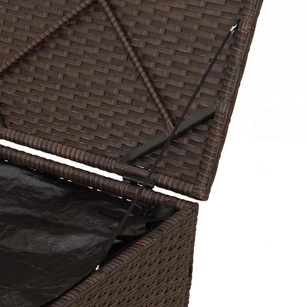 vidaXL Κουτί Αποθήκευσης Εξωτερικού Χώρου Καφέ και Κρεμ Ρατάν Μεσαίο