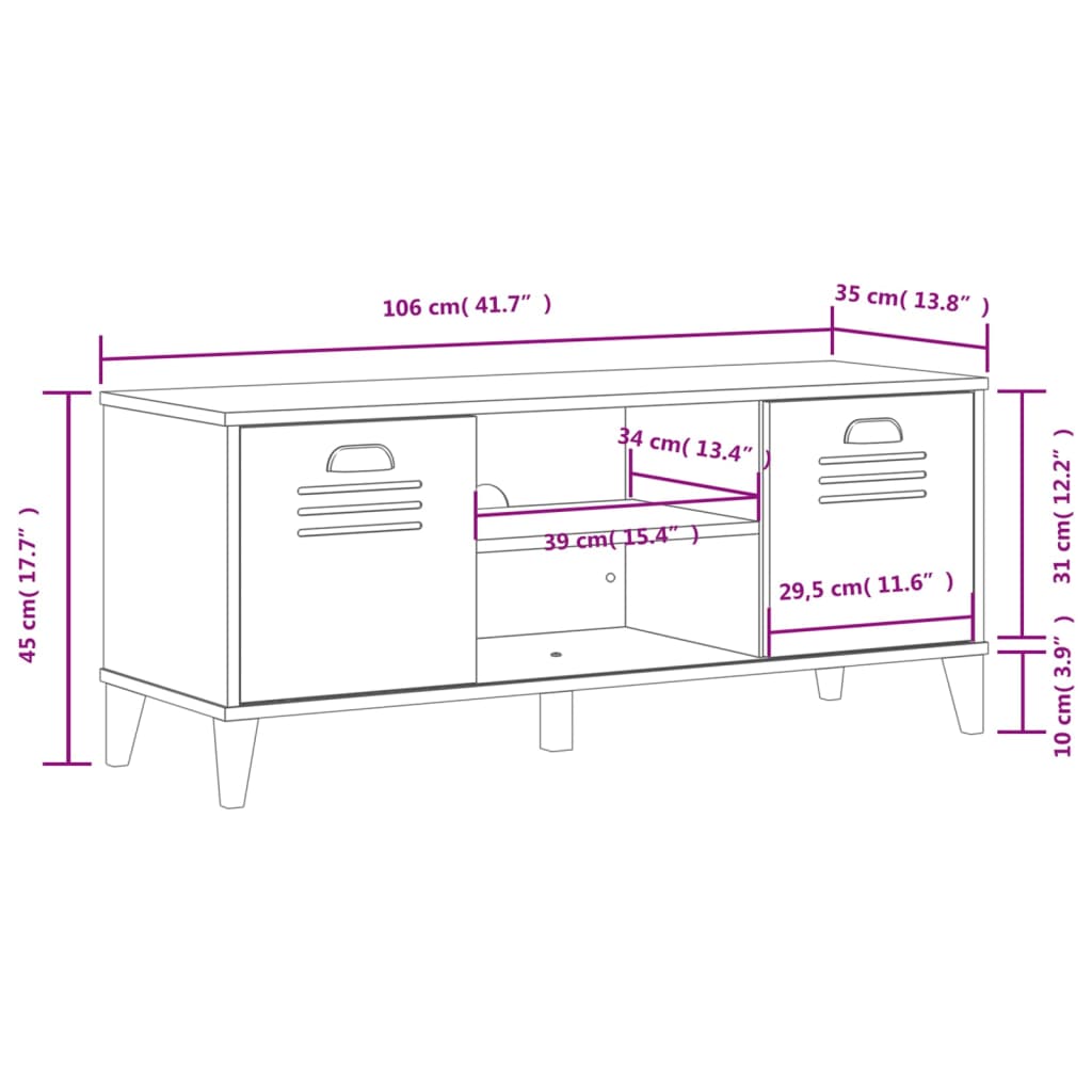 vidaXL Παπουτσοθήκη VIKEN Λευκή 106x35x45 εκ. από Επεξεργασμένο Ξύλο