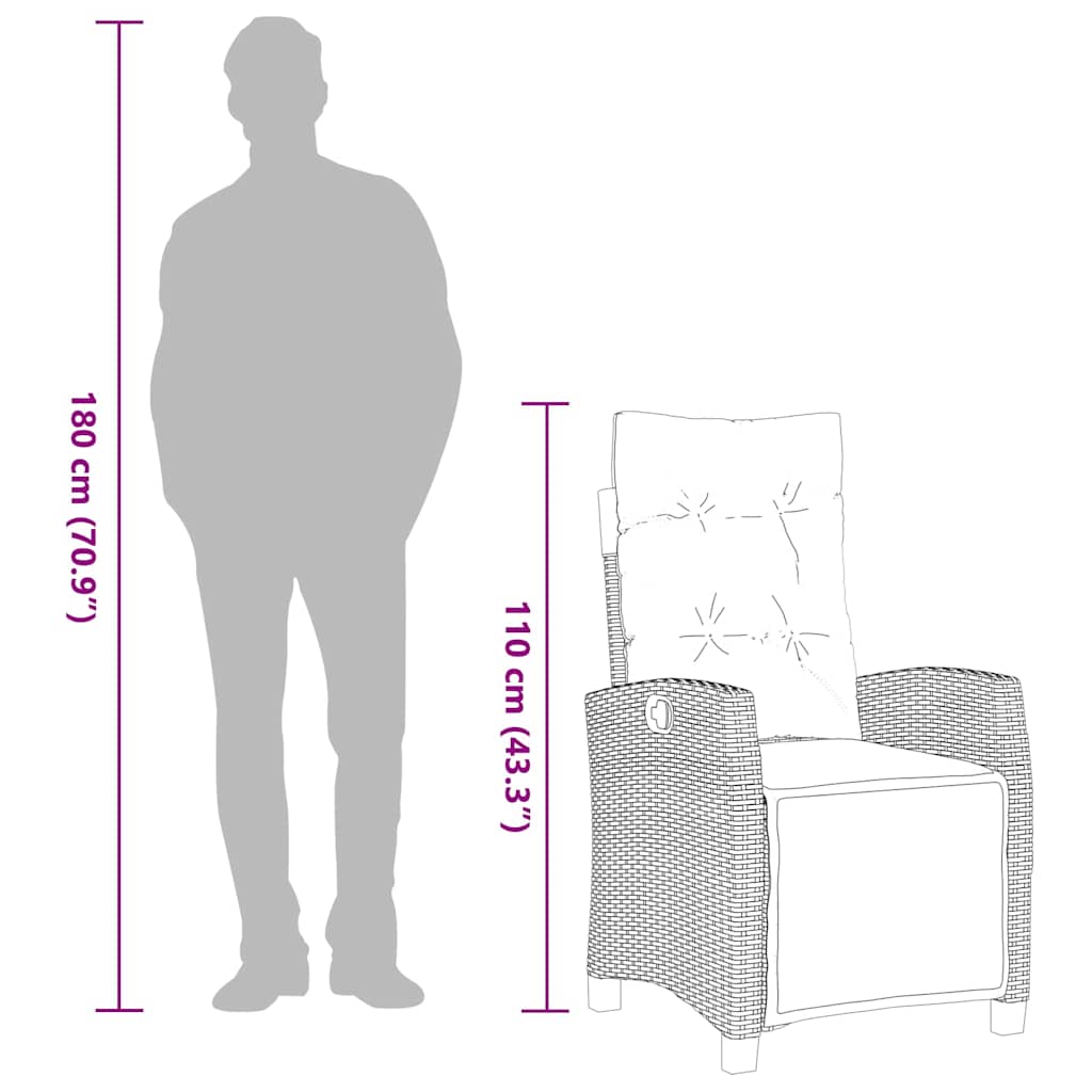 vidaXL Σετ Τραπεζαρίας Κήπου 7 τεμ. Αν. Γκρι Συνθ. Ρατάν με Μαξιλάρια