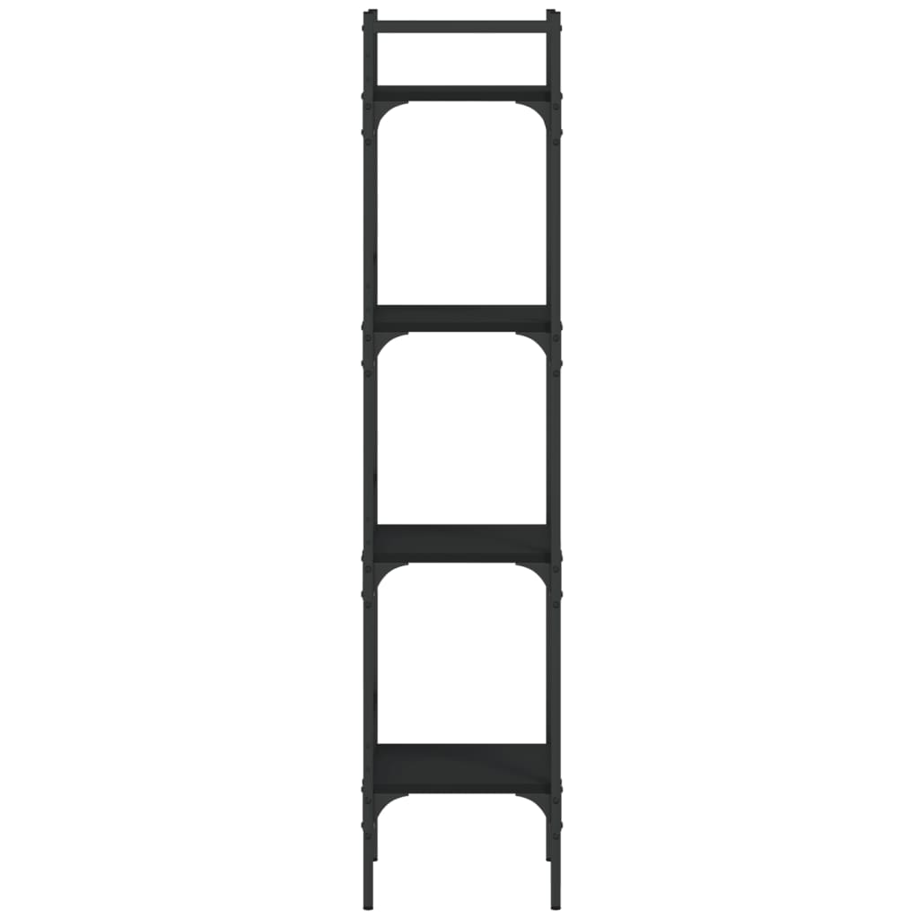 vidaXL Βιβλιοθήκη 4 Επιπέδων Μαύρη 35 x 30 x 138,5 εκ. Επεξεργ. Ξύλο
