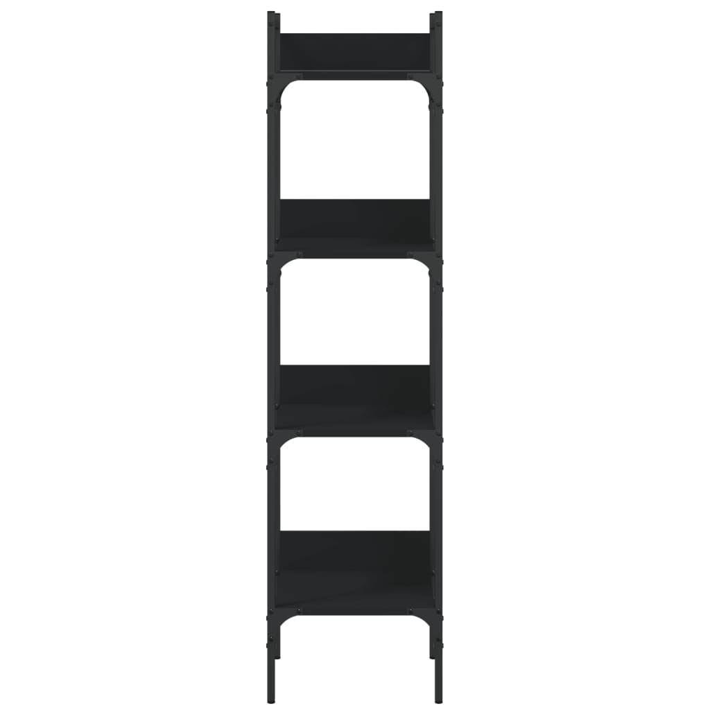 vidaXL Βιβλιοθήκη 4 Επιπέδων Μαύρη 35 x 30 x 138,5 εκ. Επεξεργ. Ξύλο