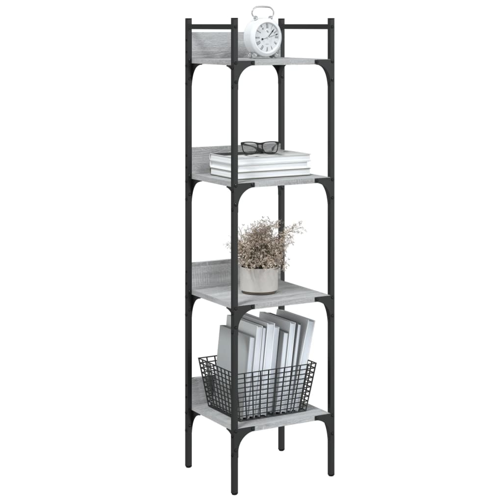 vidaXL Βιβλιοθήκη 4 Επιπέδων Γκρι Sonoma 35x30x138,5 εκ. Επεξεργ. Ξύλο