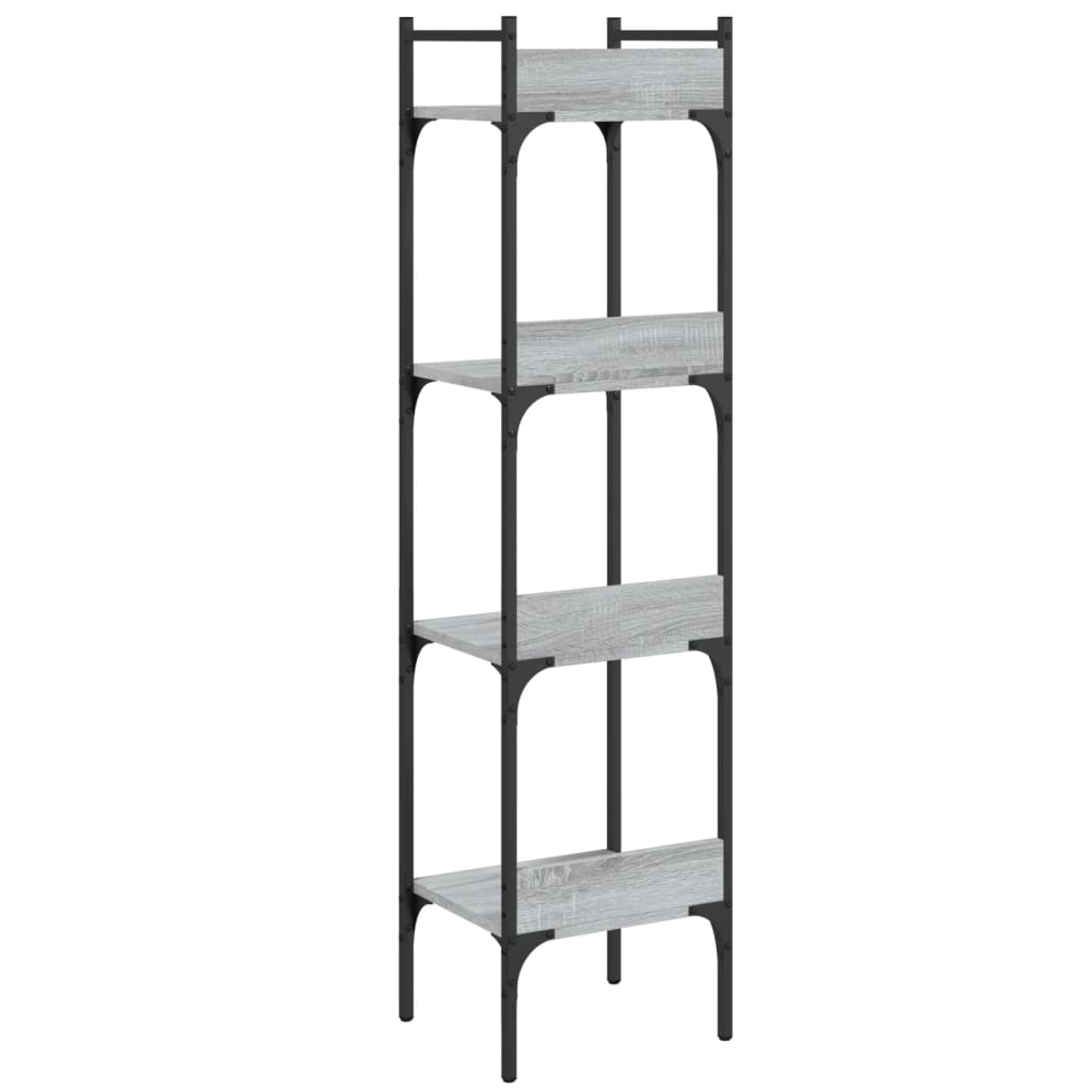 vidaXL Βιβλιοθήκη 4 Επιπέδων Γκρι Sonoma 35x30x138,5 εκ. Επεξεργ. Ξύλο