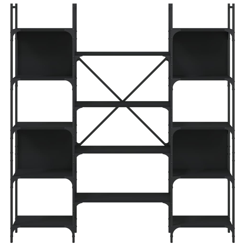 vidaXL Βιβλιοθήκη Μαύρη 155,5x24x166,5 εκ. από Επεξεργασμένο Ξύλο