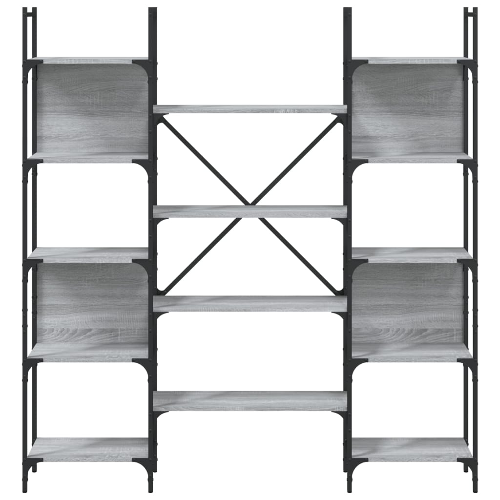 vidaXL Βιβλιοθήκη Γκρι Sonoma 155,5x24x166,5 εκ. Επεξεργασμένο Ξύλο