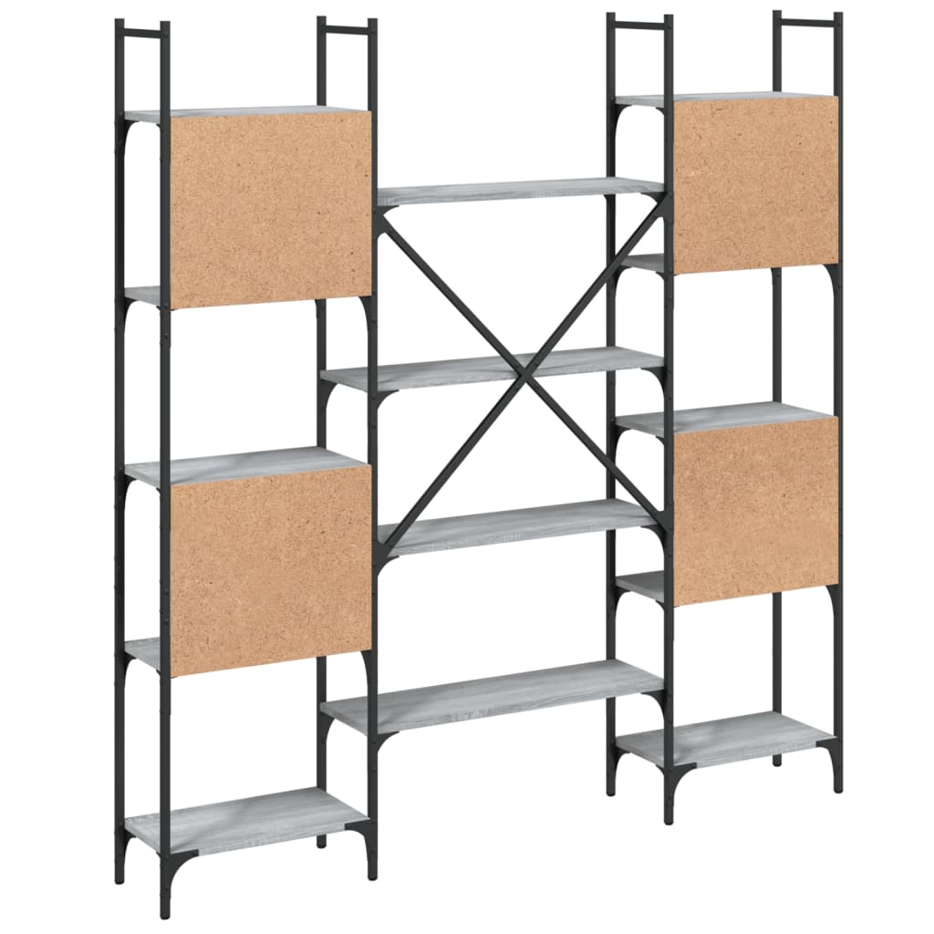 vidaXL Βιβλιοθήκη Γκρι Sonoma 155,5x24x166,5 εκ. Επεξεργασμένο Ξύλο