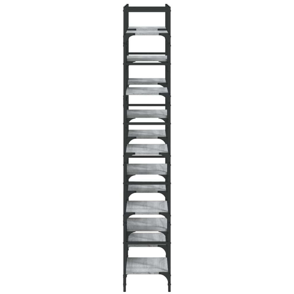 vidaXL Βιβλιοθήκη Γκρι Sonoma 127,5x28,5x172,5 εκ. Επεξεργασμένο Ξύλο