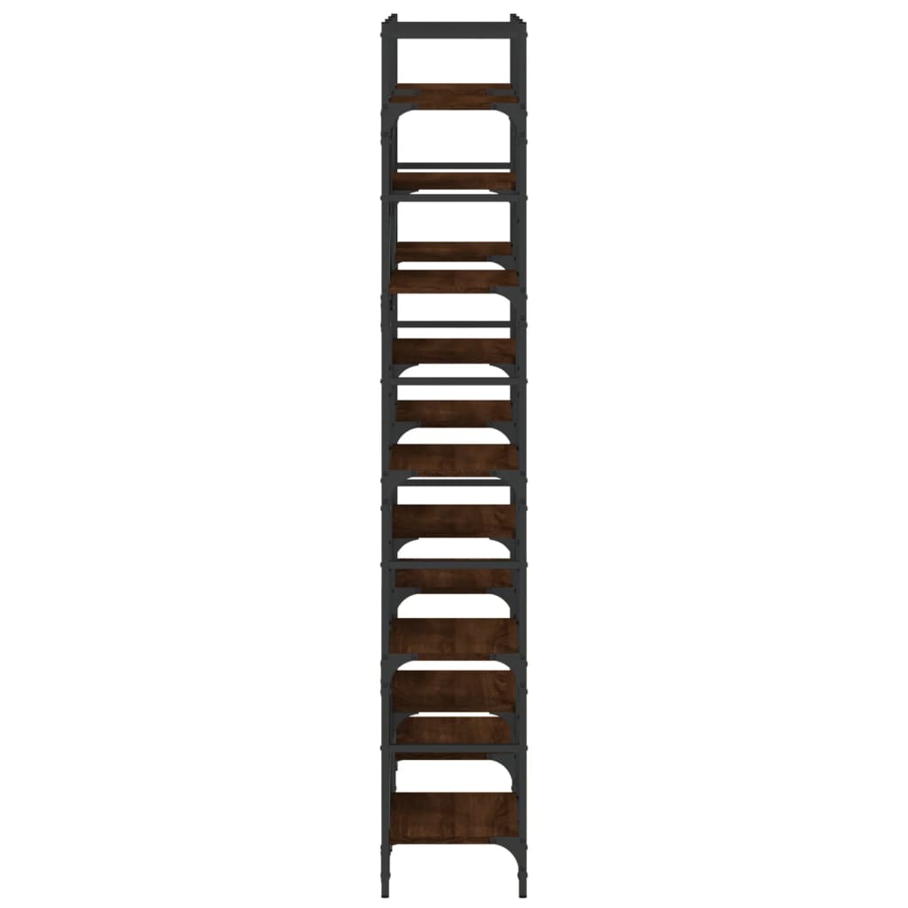 vidaXL Βιβλιοθήκη Καφέ Δρυς 127,5x28,5x172,5 εκ. Επεξεργασμένο Ξύλο