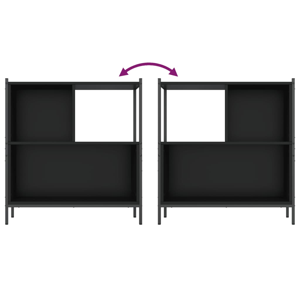 vidaXL Βιβλιοθήκη Μαύρη 72 x 28 x 77,5 εκ. από Επεξεργασμένο Ξύλο