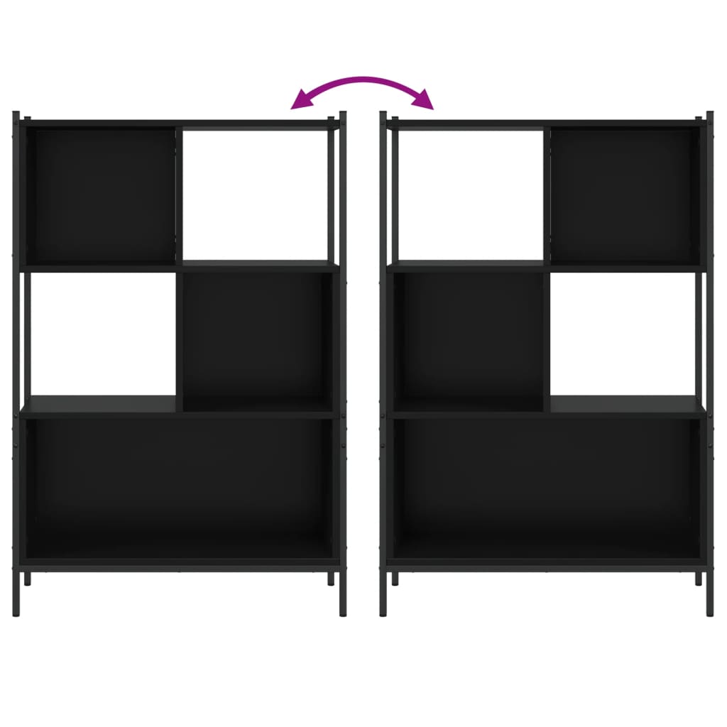 vidaXL Βιβλιοθήκη Μαύρη 72 x 28 x 109 εκ. από Επεξεργασμένο Ξύλο