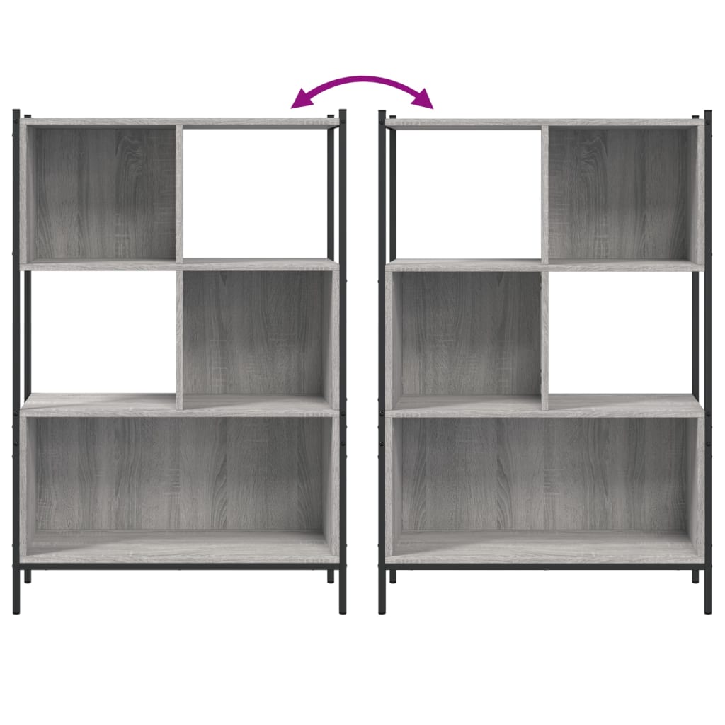vidaXL Βιβλιοθήκη Γκρι Sonoma 72x28x109 εκ. από Επεξεργασμένο Ξύλο